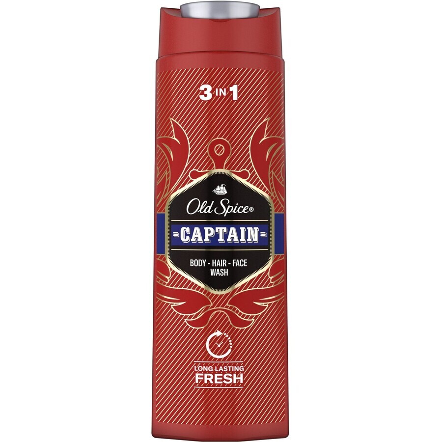 Old Spice Captain Gel de ducha y champú con notas de sándalo y cítricos 400 ml