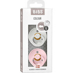 BIBS Colour fopspenen van natuurlijk rubber - maat 1, Dusky Lilac/Heather