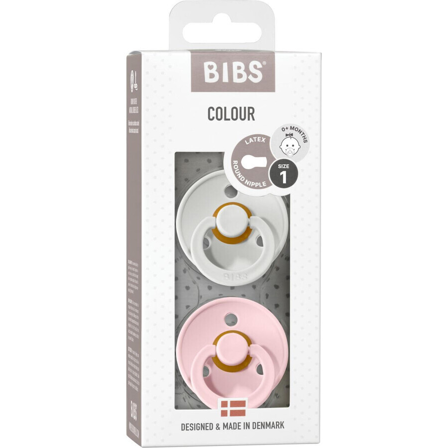 BIBS Colour fopspenen van natuurlijk rubber - maat 1, Dusky Lilac/Heather