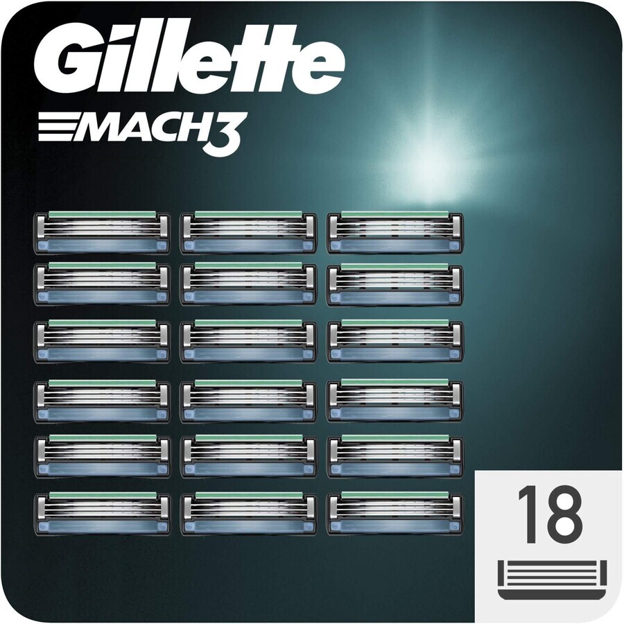 Gillette Mach3 Uomo Testine di ricambio per la rasatura Mach3 18 pezzi