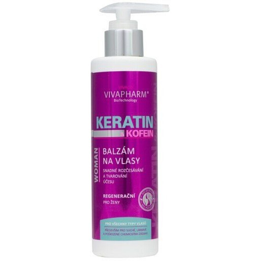 Vivapharm Hair Conditioner Keratin with Caffeine for Women 200 ml