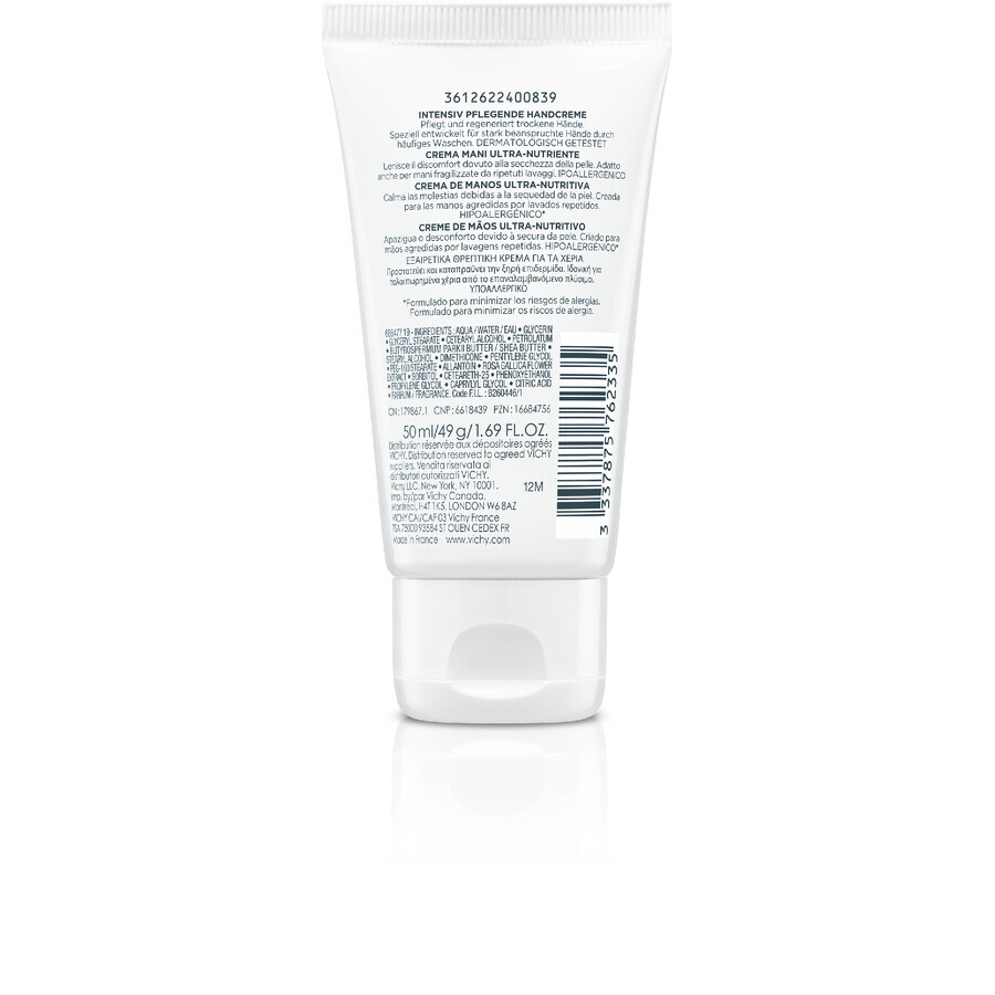 Vichy Créme mains ultra Nourissante Cremă de mâini foarte hrănitoare 50 ml