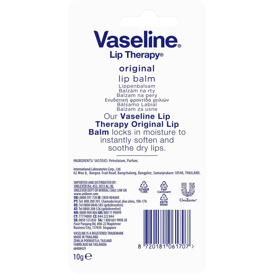 Vaseline Lip therapy balsam de buze original 10 g