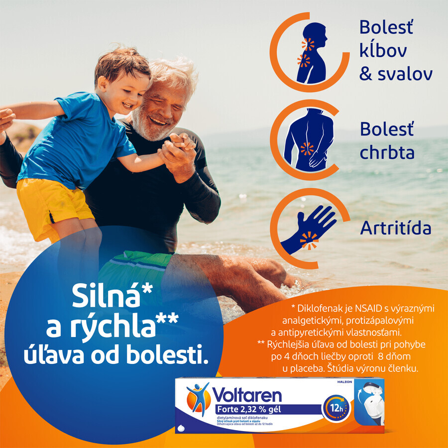 Voltaren Forte 2,32% gel cu diclofenac pentru dureri de spate, musculare și articulare 180 g