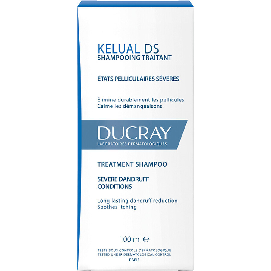 Ducray Kelual DS Champú para caspa severa con enrojecimiento y picor intensos del cuero cabelludo 100 ml