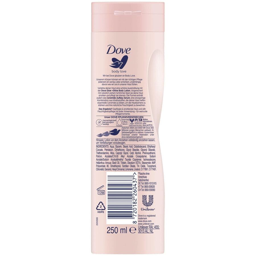 Loțiune de corp Dove Body love glow & shine 250 ml