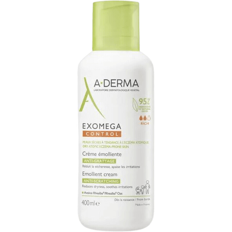 A-Derma Exomega control cremă emolientă pentru pielea uscată predispusă la eczeme atopice 400 ml