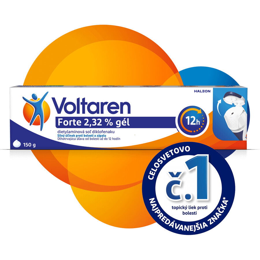 Voltaren Forte 2,32% gel cu diclofenac pentru dureri de spate, musculare și articulare 150 g