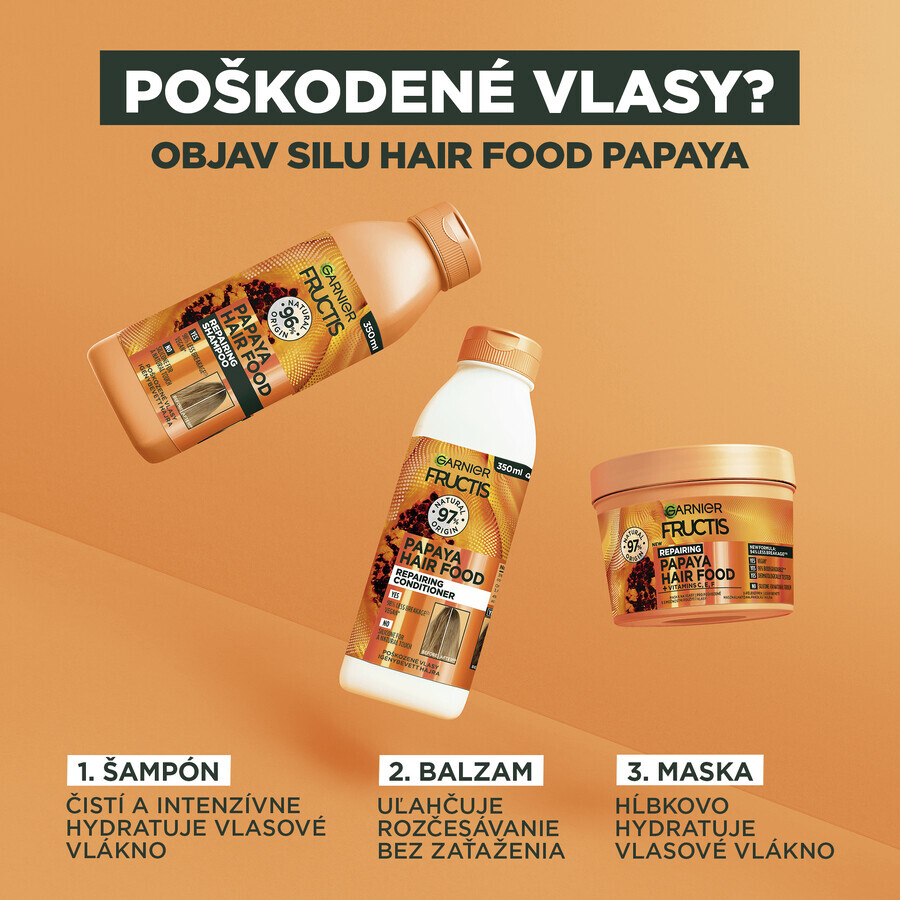 Garnier Fructis Hair Food Mască de păr cu papaya, 400 ml