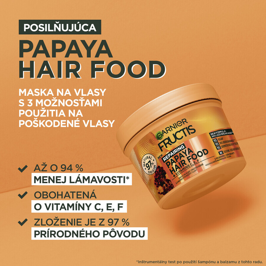 Garnier Fructis Hair Food Mască de păr cu papaya, 400 ml