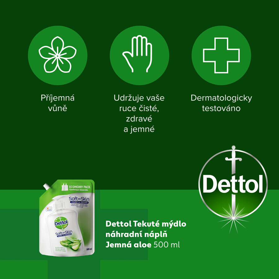 Dettol Reîncărcare săpun lichid Aloe Vera și vitamina E 500 ml