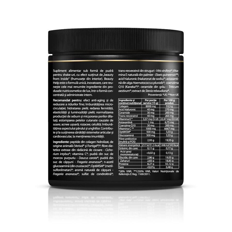 Beauty Help Ultra-Complex 9 en 1 Fórmula de Colágeno con Sabor a Fresa, 300 g, Zenyth