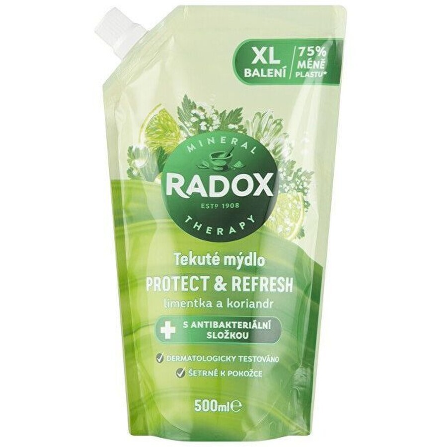 Radox Săpun lichid cu reumplere de rezervă cu ingredient antibacterian Protect + Refresh 500 ml