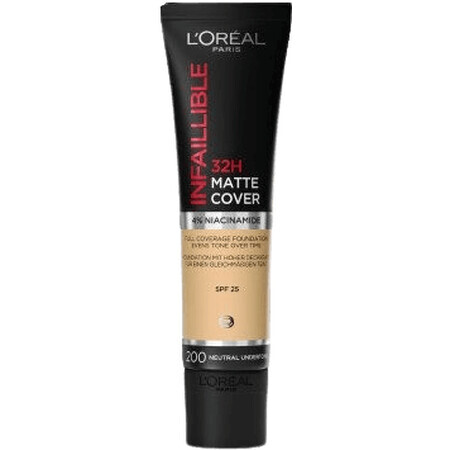 L'Oréal Paris Infaillible 32H Matte Cover 200 Nisip auriu, machiaj de acoperire 30 ml