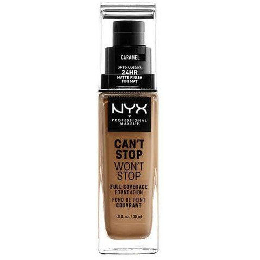 NYX Professional Makeup Can't Stop Won't Stop Fond de ten 24 de ore cu acoperire ridicată - 15 Caramel 30 ml