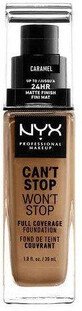 NYX Professional Makeup Can&#39;t Stop Won&#39;t Stop Fond de ten 24 de ore cu acoperire ridicată - 15 Caramel 30 ml