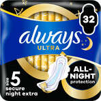 Always Ultra Secure Night Extra assorbenti igienici (taglia 5) con ali 32 pz.