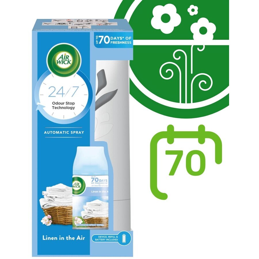 Airwick Difuzor automat Freshmatic alb cu rezervă Spălătorie în briză 250 ml