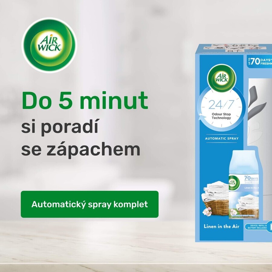 Airwick Difuzor automat Freshmatic alb cu rezervă Spălătorie în briză 250 ml