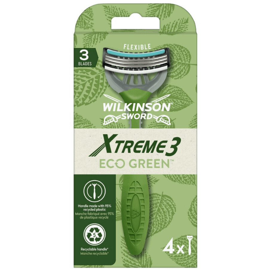 Wilkinson Sword Xtreme3 ECO aparat de ras verde de unică folosință 4 buc