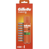 Gillette Fusion5 shaving head for men 8 pieces + Gillette Fusion5 Ultra Sensitive 200ml 9 pieces