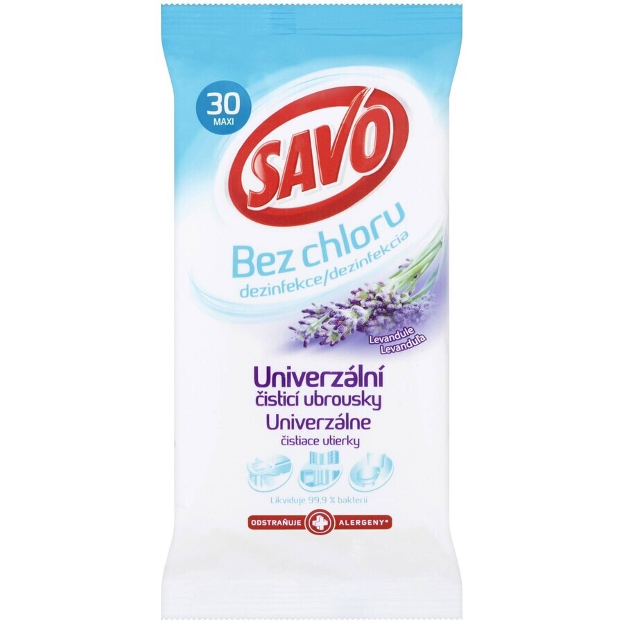 Șervețele de curățare dezinfectante Savo Lavender 30 buc