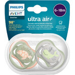 Philips Avent Ultra Air Sucette Philips Avent Ultra Air Grande Sucette 6-18m Garçon 2 pcs