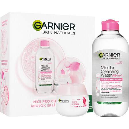 Garnier Skin Naturals Rose Christmas Package 2023 - cremă + apă micelară