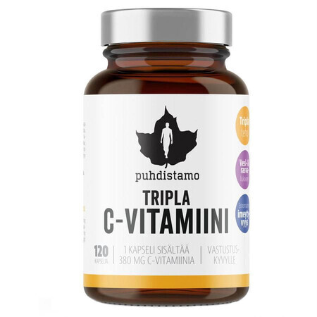 Puhdistamo Vitamin C triplă 120 capsules