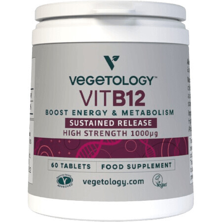 Vegetologie Vitamina B12, cianocobalamină 60 comprimate