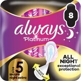 Șervețele sanitare suplimentare cu aripi Always Platinum secure Night 8 buc