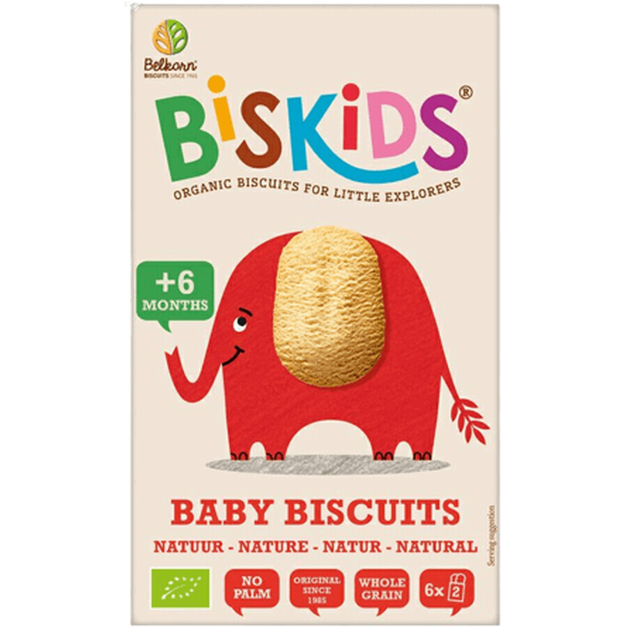 Belkorn BISkids Biscuiți organici pentru copii din făină integrală Natural 6M+ 120 g