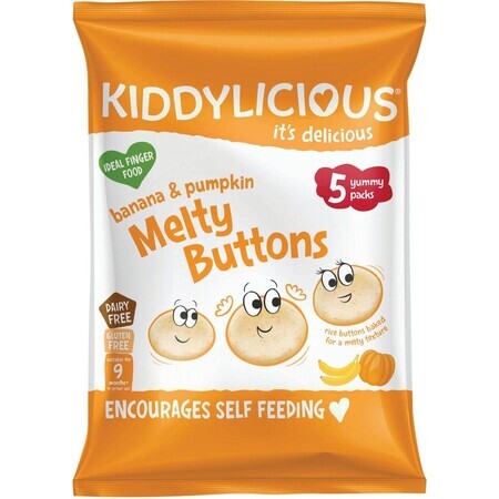 Kiddylicious Butoni de fructe și legume Banană cu dovleac 5 x 6 g