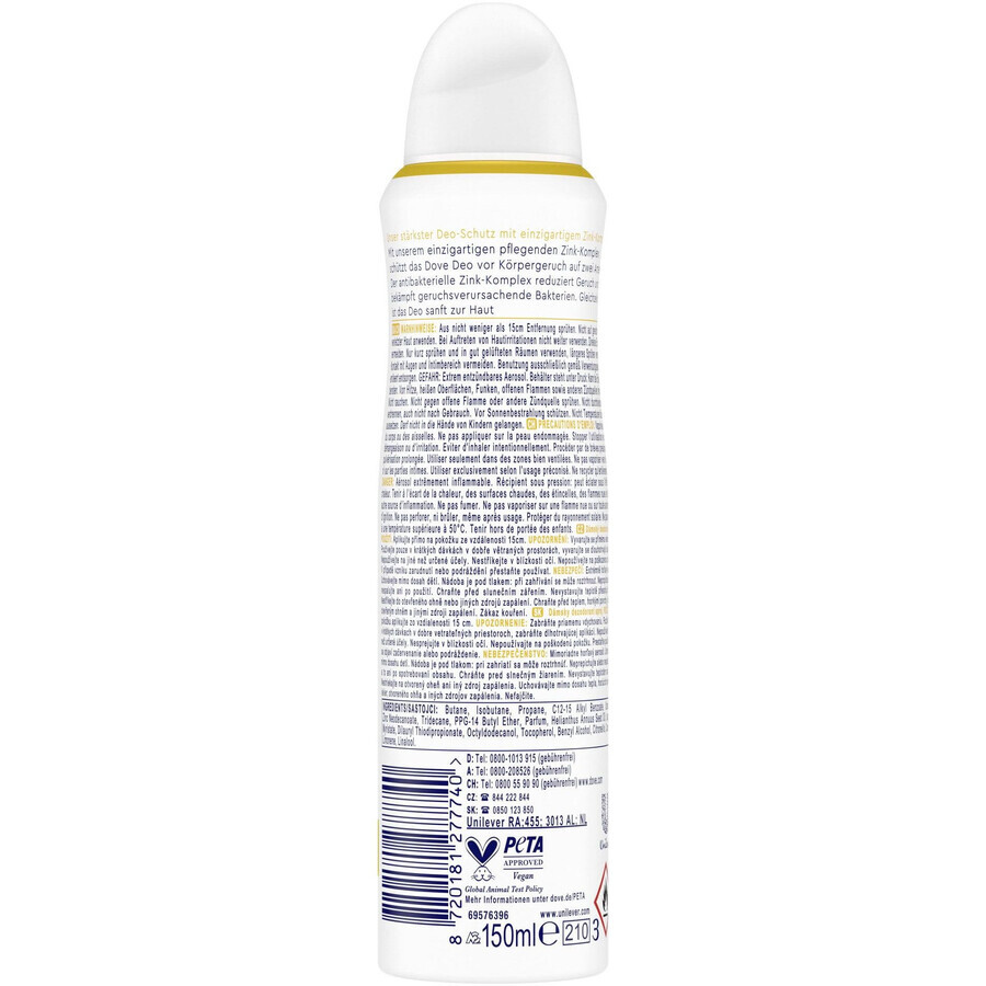 Dove 0% ALU Deodorante Spray Agrumi e Pesca 150 ml