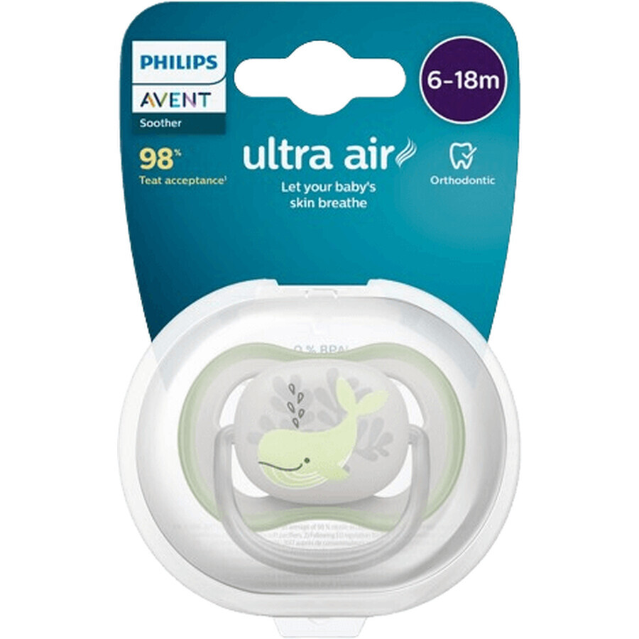 Philips Avent Ultra suzetă cu aer 6-18m balenă