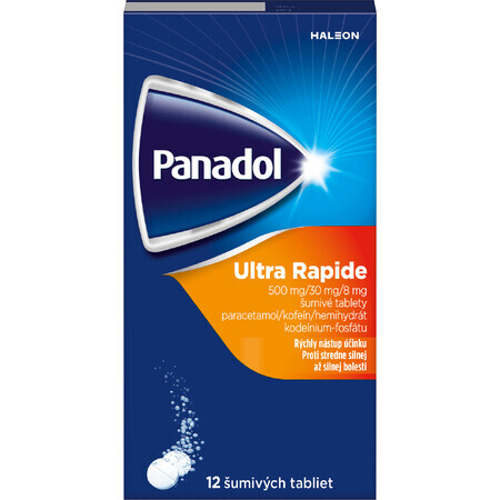 Panadol Ultra Rapide comprimate efervescente, dureri moderate până la severe 12 comprimate efervescente