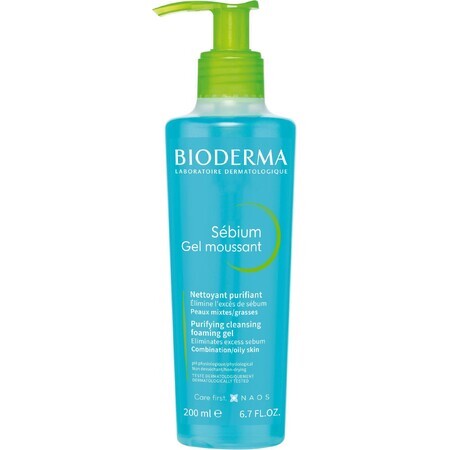 Bioderma Sébium Gel moussant nettoyant pour peaux mixtes et grasses 200 ml