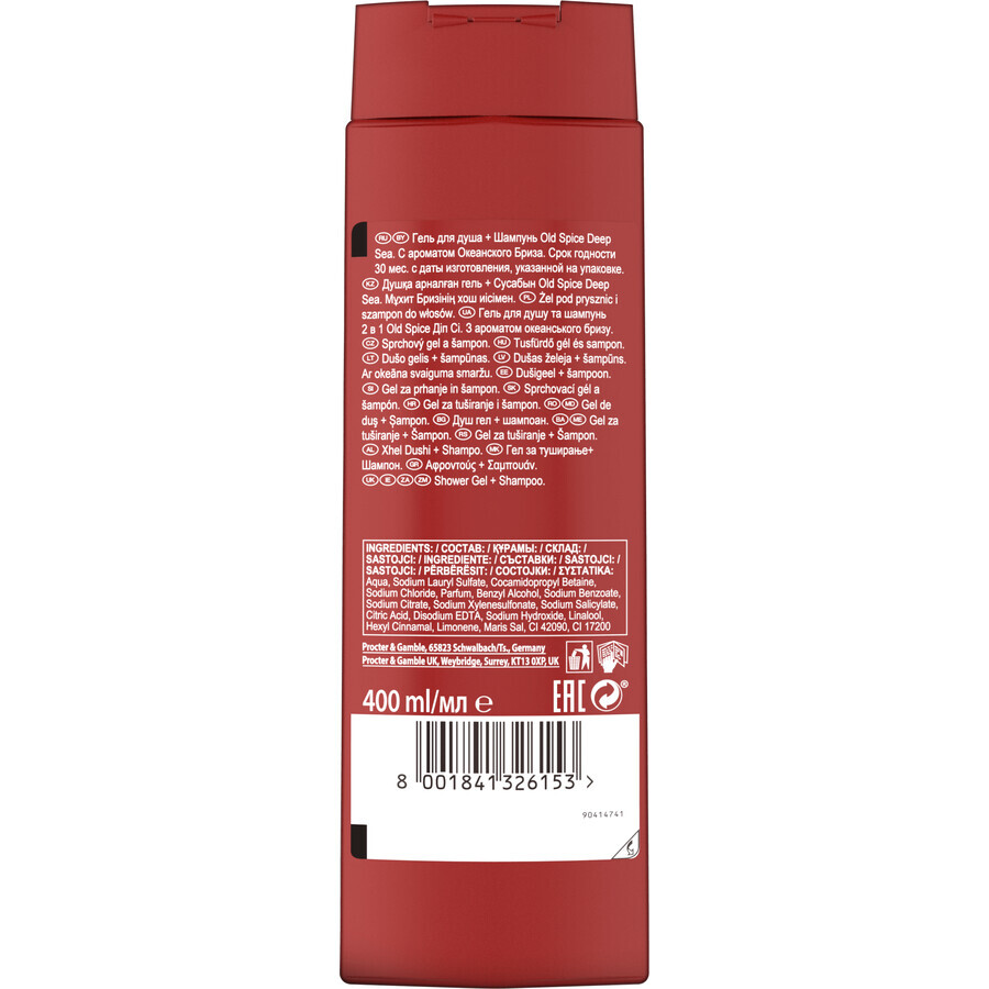 Gel de ducha Old Spice Deep Sea 3en1 con cítricos y flores marinas 400 ml