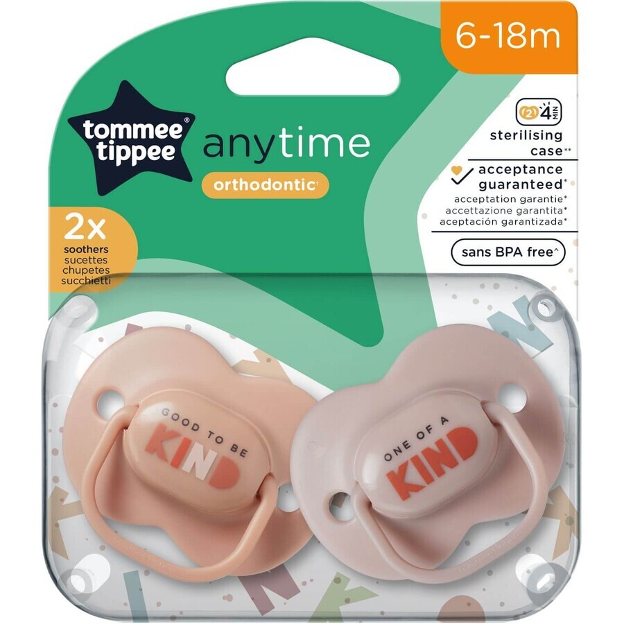 Tommee Tippee CTN AnyTime Silikonschnuller, 6-18m, verschiedene Farben 2 Stück