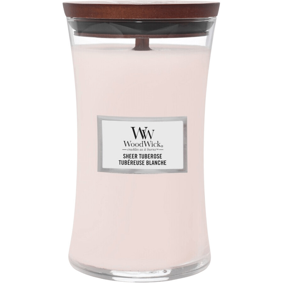 Lumânare parfumată Woodwick mare, Sheer tuberose 609 g