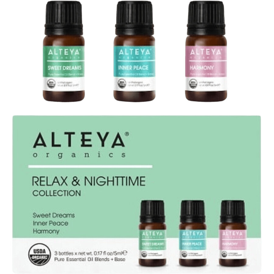 Alteya Set de uleiuri esențiale "night relax" Alteya Organics 3 x 5 ml