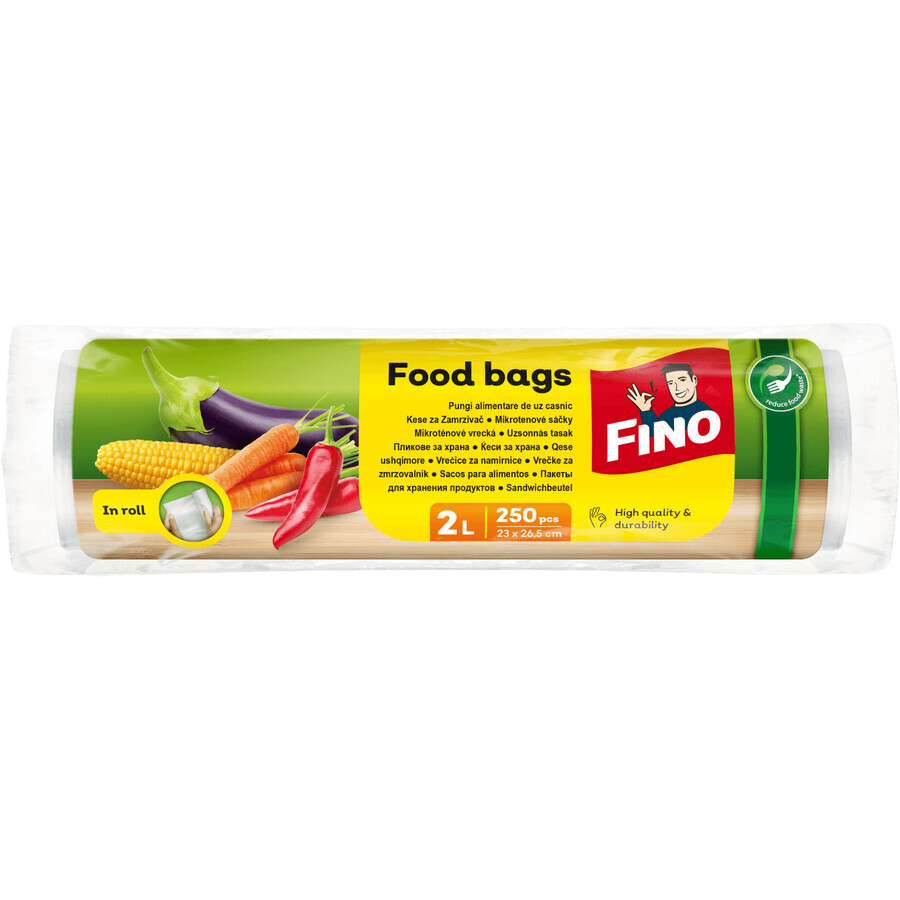 Fino Pungi alimentare pe rolă 2L, 6 μm, 250 buc