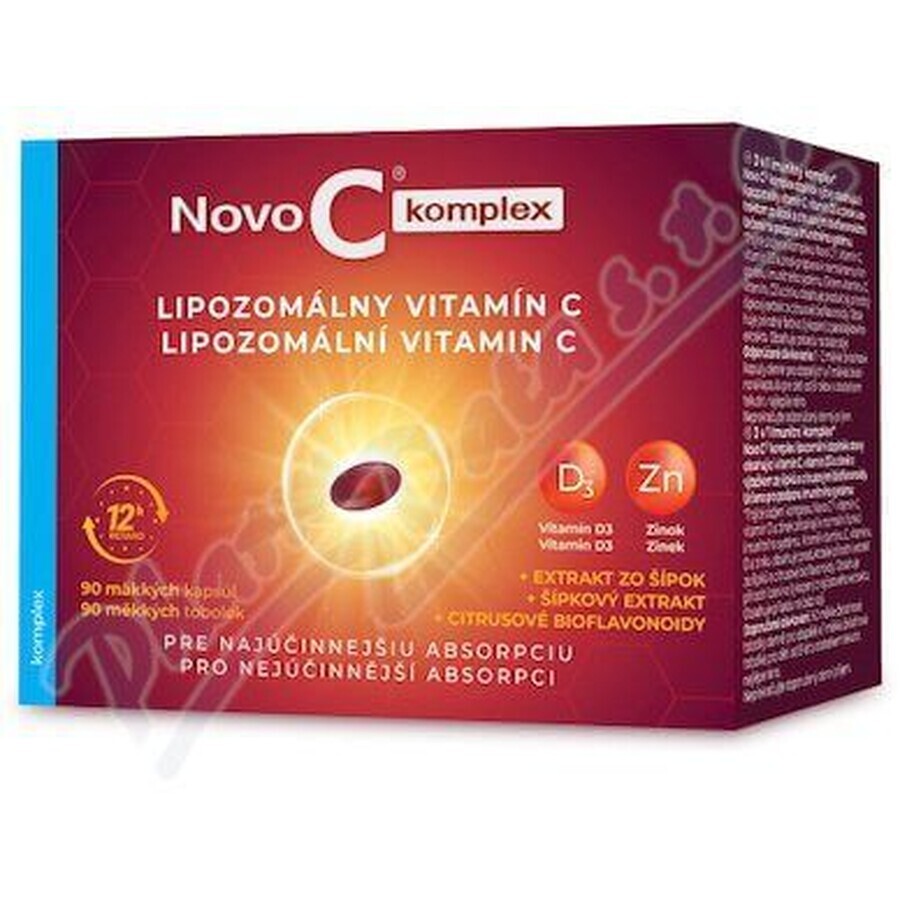 Novo C KOMPLEX Vitamine C liposomale avec vitamine D3 et zinc 90 softgels