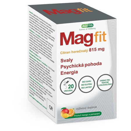 Magfit mango en sinaasappel gel 20 sachets