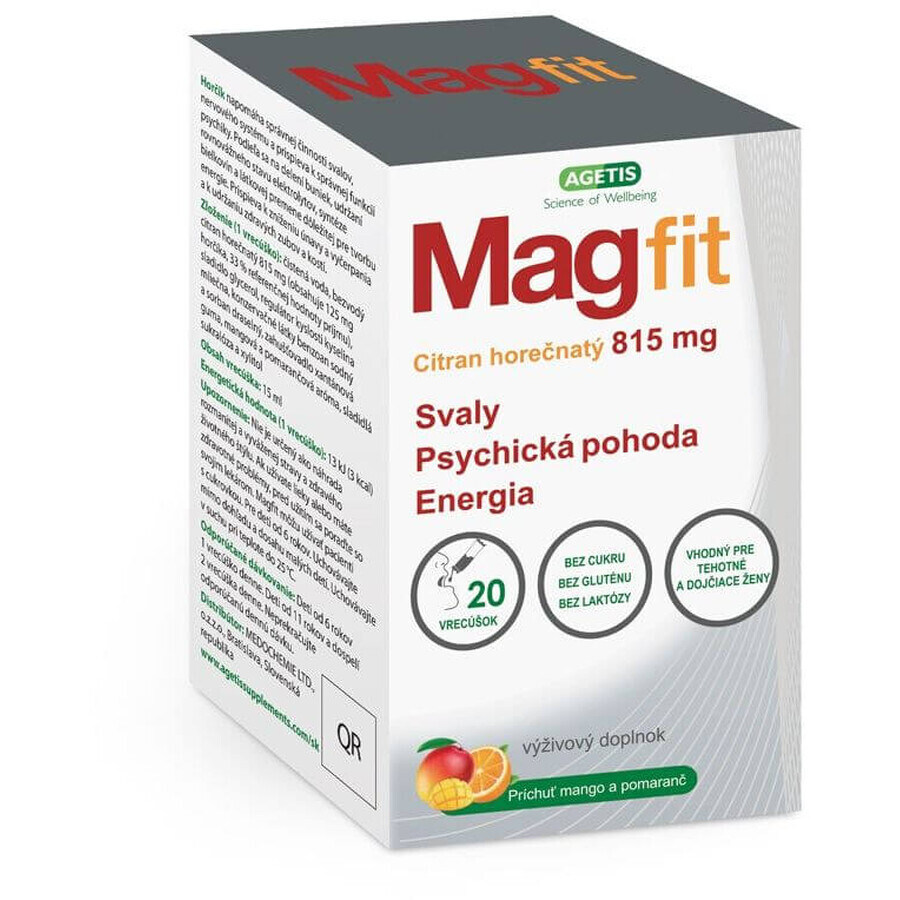 Magfit mango en sinaasappel gel 20 sachets