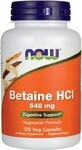 Now Foods NOW Betaine HCL 648 mg Pepsină 150 mg 120 capsule