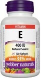 Webber Naturals Vitamina E 400 UI sursă naturală BONUS 120 capsule