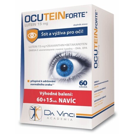 Ocutein FORTE Luteină 15 mg - DA VINCI 75 capsule