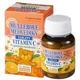 Tablete de supt Dr.Muller Müller's Teddy Bears® cu aromă de mandarine și vitamina C 45 buc