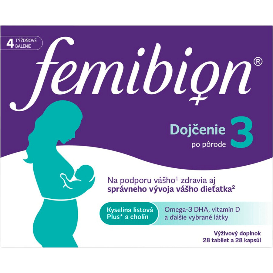 Femibion 3 Alăptare, 28 comprimate și 28 capsule